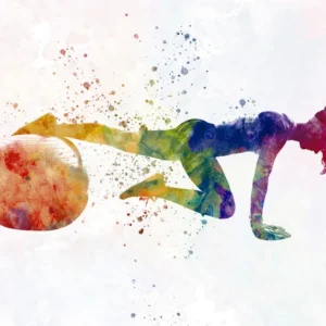 水彩画のフィットネス体操